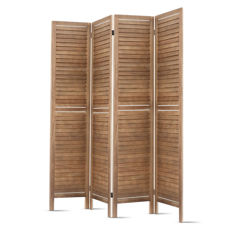 Miltiades 4 Panel Room Divider Privacy Screen - Brown - Notbrand