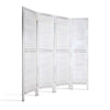 Miltiades 4 Panel Foldable Wooden Room Divider - White - Notbrand
