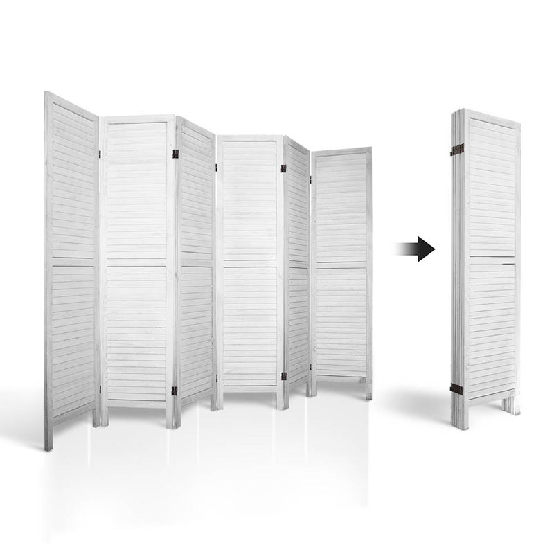 Miltiades 6 Panel Room Divider Privacy - White - Notbrand
