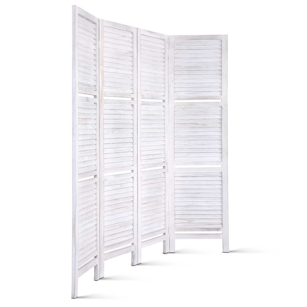 Pontian 4 Panel Room Divider Privacy Screen - White - Notbrand