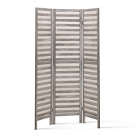Renata Room Divider Privacy Screen Foldable Partition Stand 3 Panel Grey - Notbrand