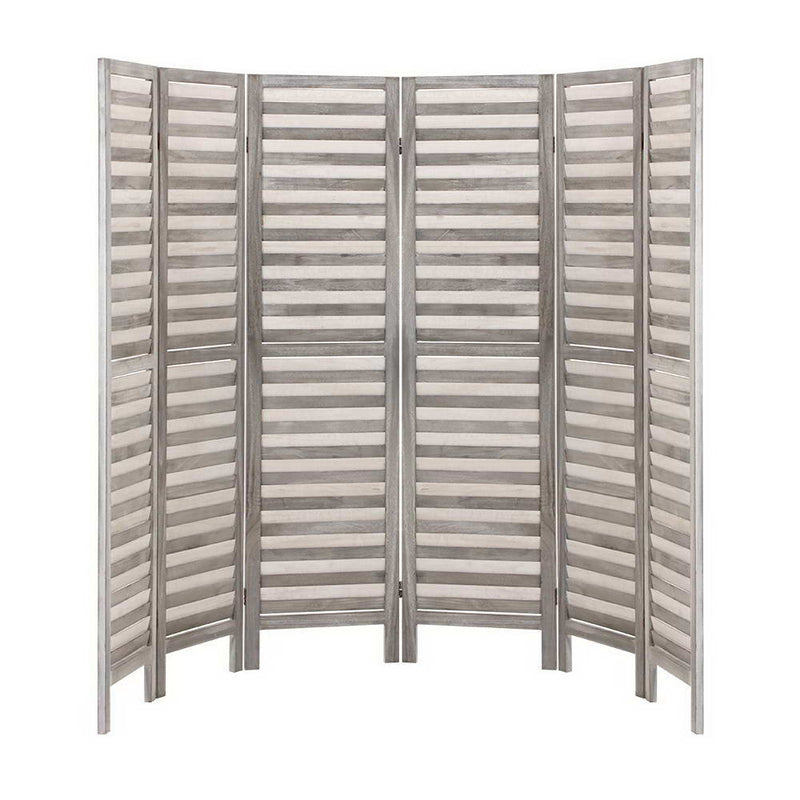 Renata 6 Panel Room Divider Privacy Screen Foldable Wood Stand Grey - Notbrand