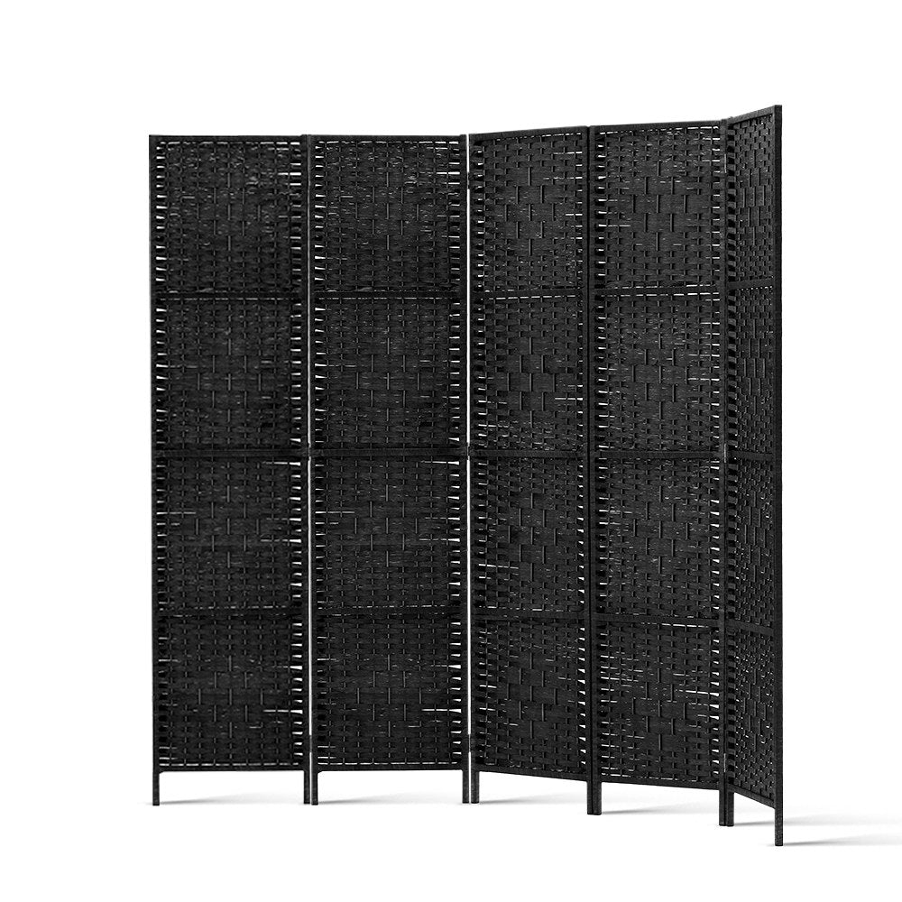 Damasus 4 Panel Room Divider Privacy Screen - Black - Notbrand