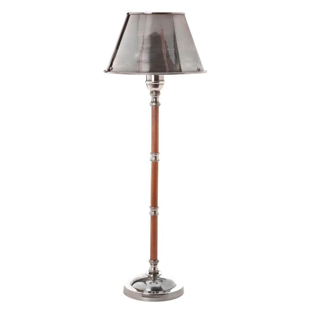 Delaware Table Lamp - Antique Silver and Dark Wood - Notbrand