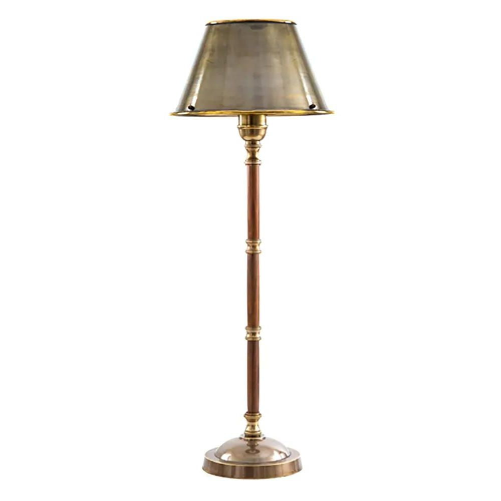Delaware Table Lamp - Antique Brass And Dar Wood - Notbrand