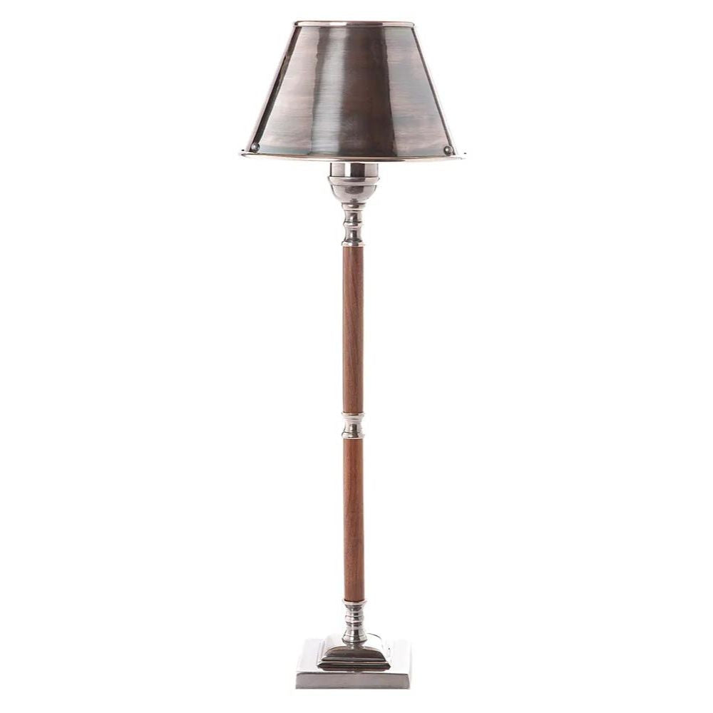 Nantucket Table Lamp - Antique Silver And Dark Wood - Notbrand