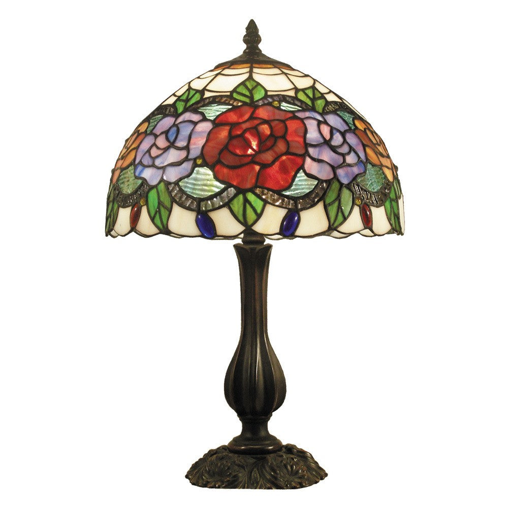 Red Rose Tiffany Style Table Lamp - Multi - Notbrand