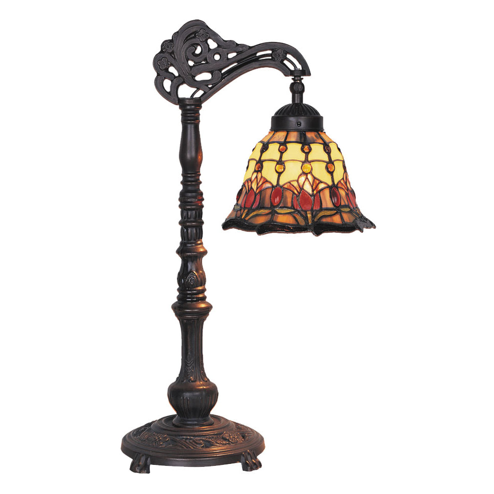 Red Tulip Tiffany Style Table Lamp - Beige - Notbrand