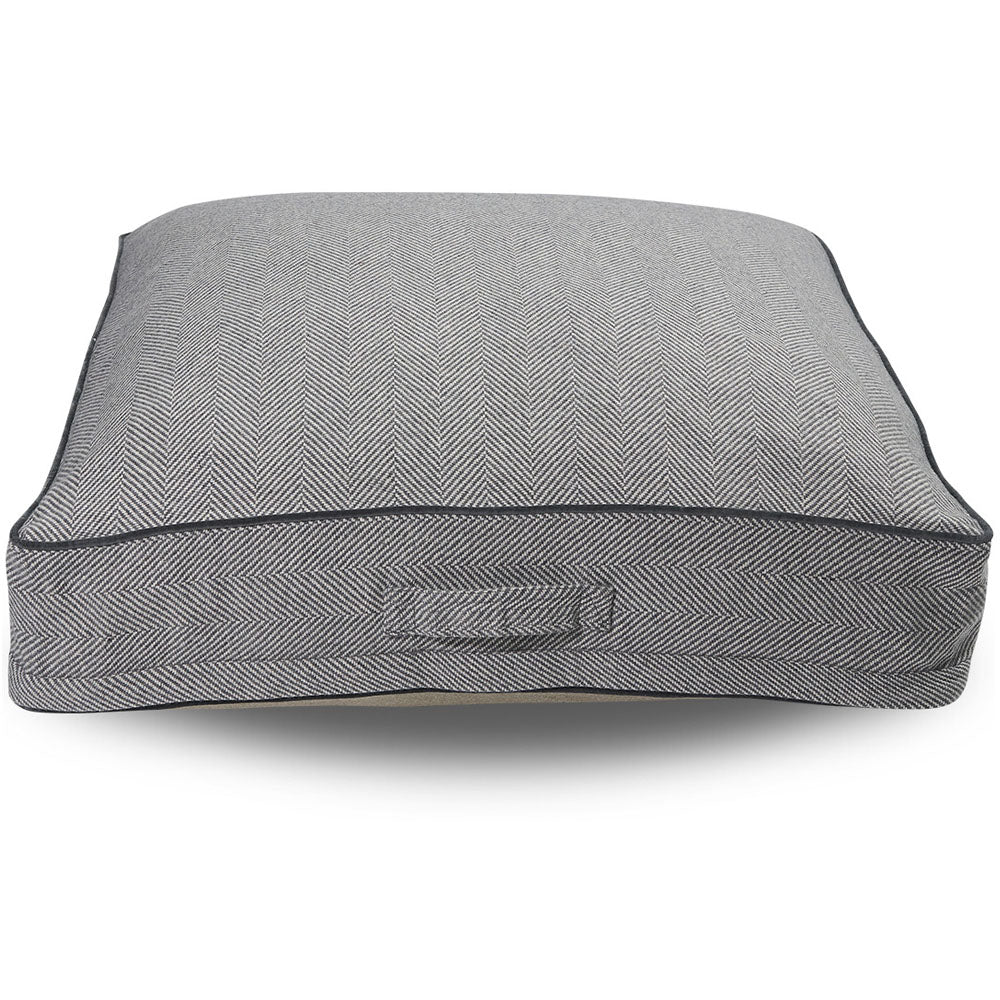 Retreat Steele Floor Cushion in Grey Velvet - Notbrand