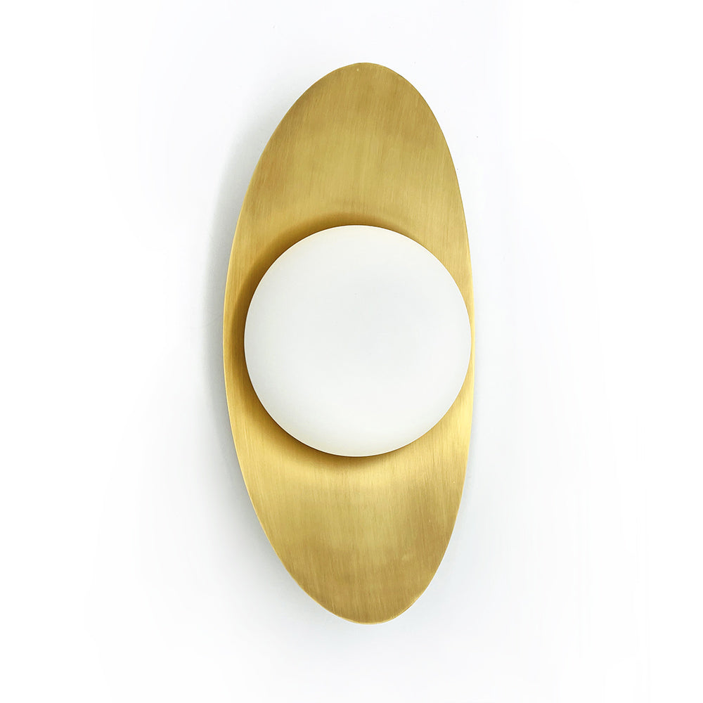Rina Glass Wall Sconce in Brass - Notbrand