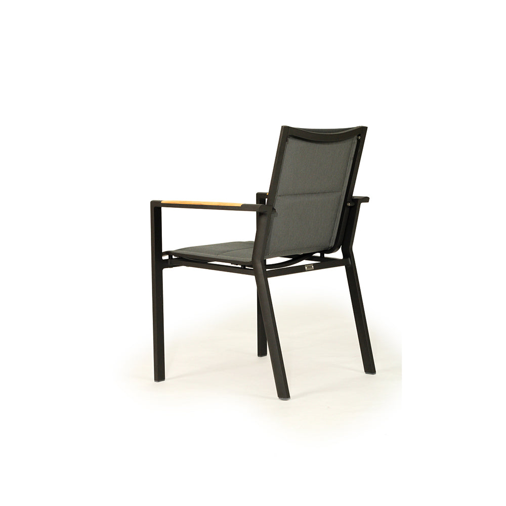 Set of 4 Rian Stackable Outdoor Dining Chair -Black - Notbrand