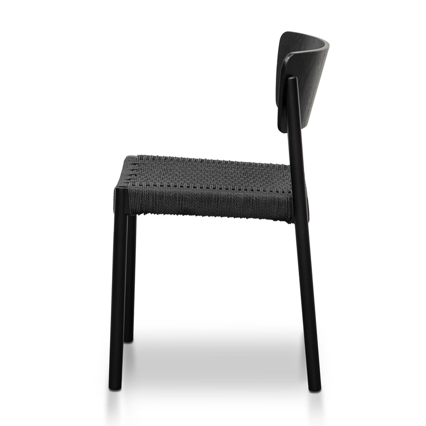 Rope Seat Dining Chair - Black - Notbrand