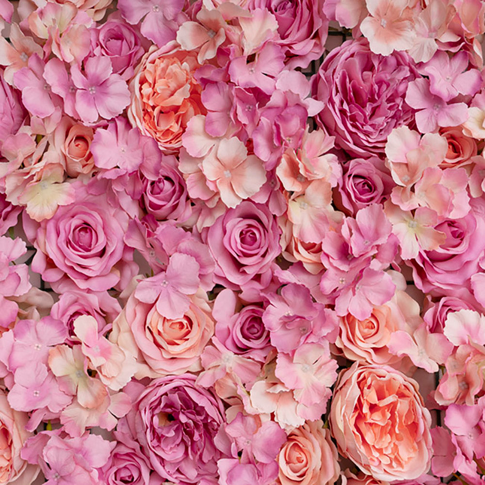 Peony Hydrangea Rose Flower Wall Roll - Mixed Pink - Notbrand