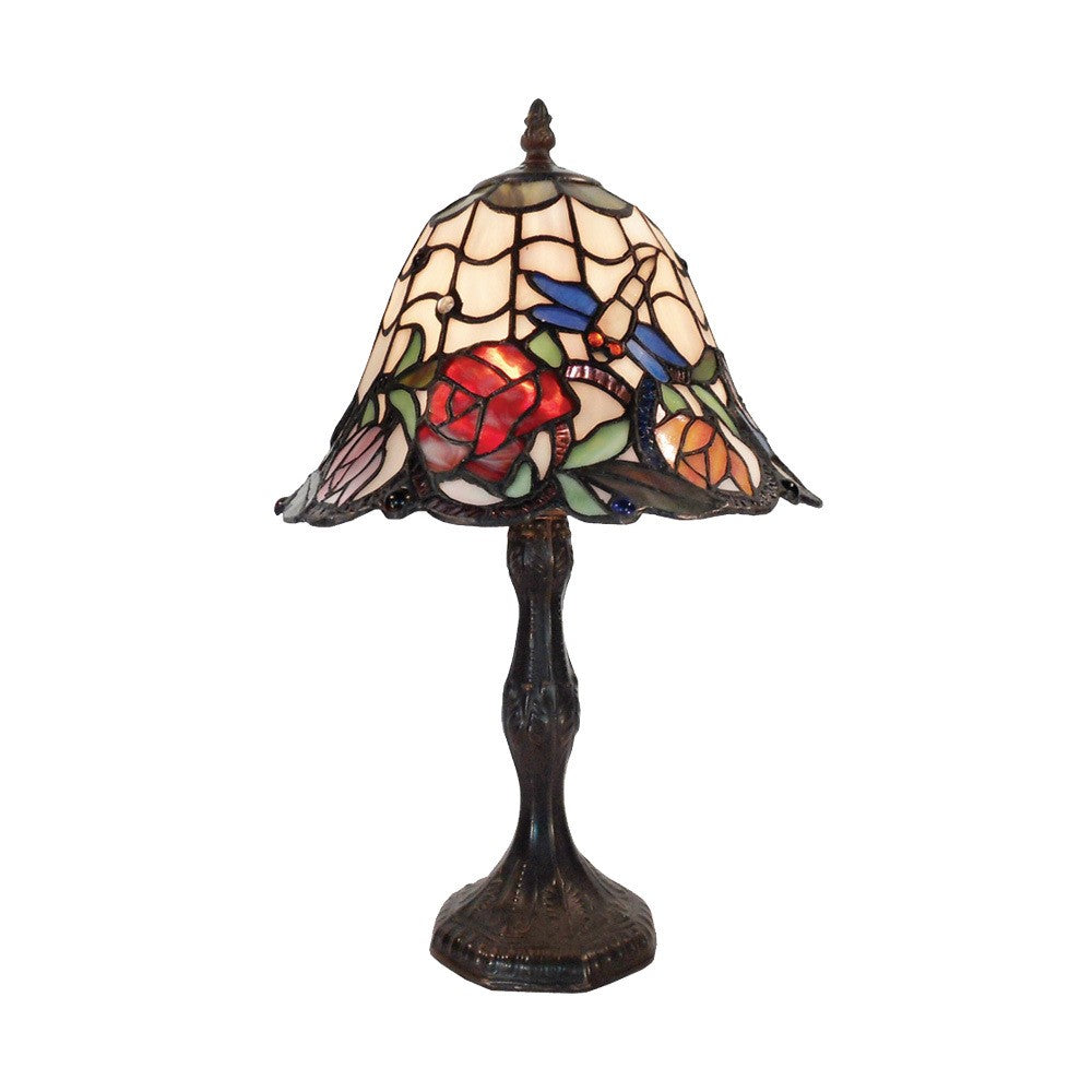 Rose & Dragonfly Tiffany Style Table lamp - Multi - Notbrand