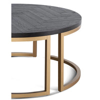 Rachel Round Coffee Table in Peppercorn and Brass - Notbrand