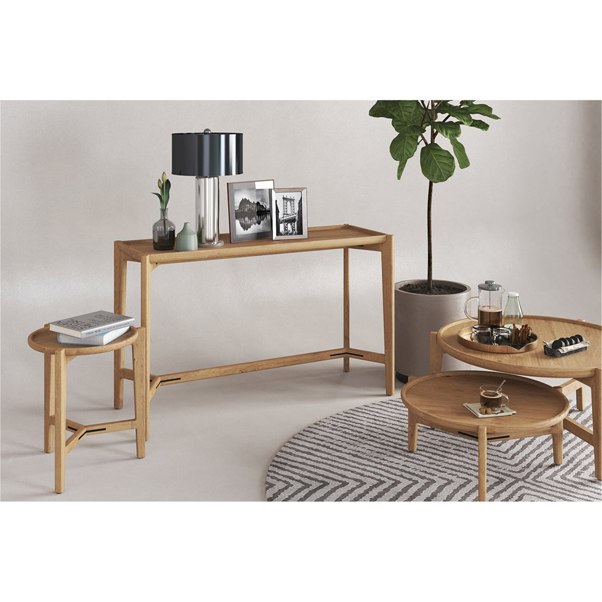 Riley Teak Coffee Table in Natural – 80cm - Notbrand