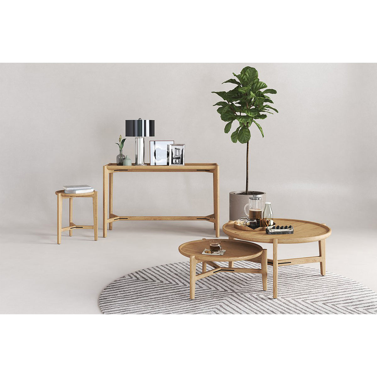 Riley Solid Teak Console Table in Natural - 120cm - Notbrand