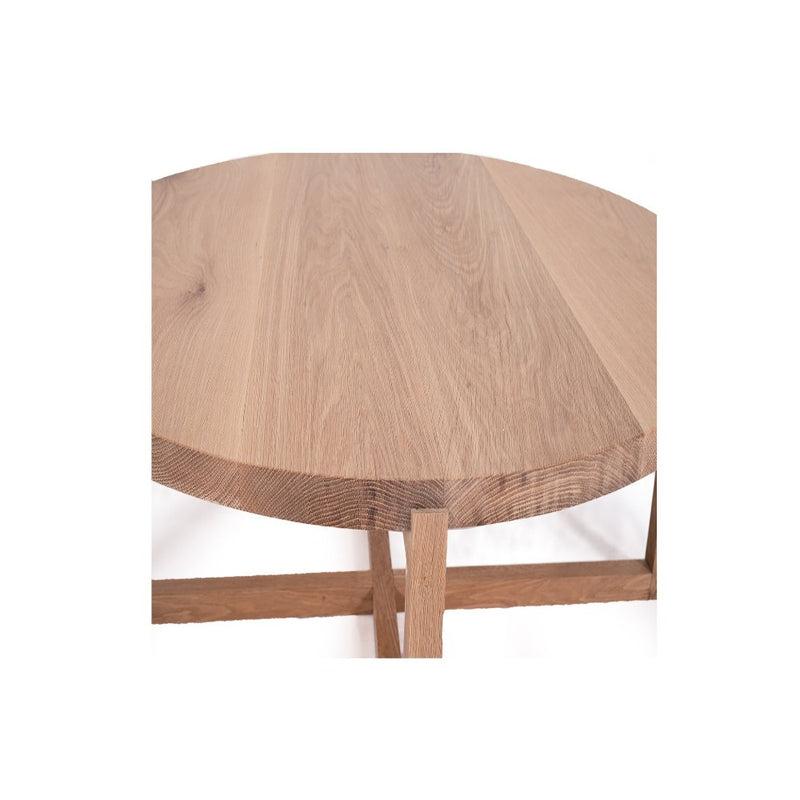 Kelva American Oak Round Coffee Table - 100cm - Notbrand