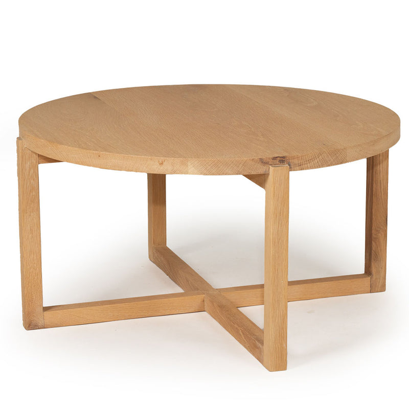 Kelva American Oak Round Coffee Table - 80cm - Notbrand