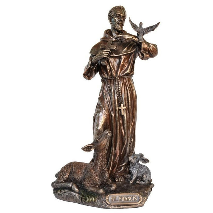 Saint Francis Of Assisi Bronze Figurine - Notbrand