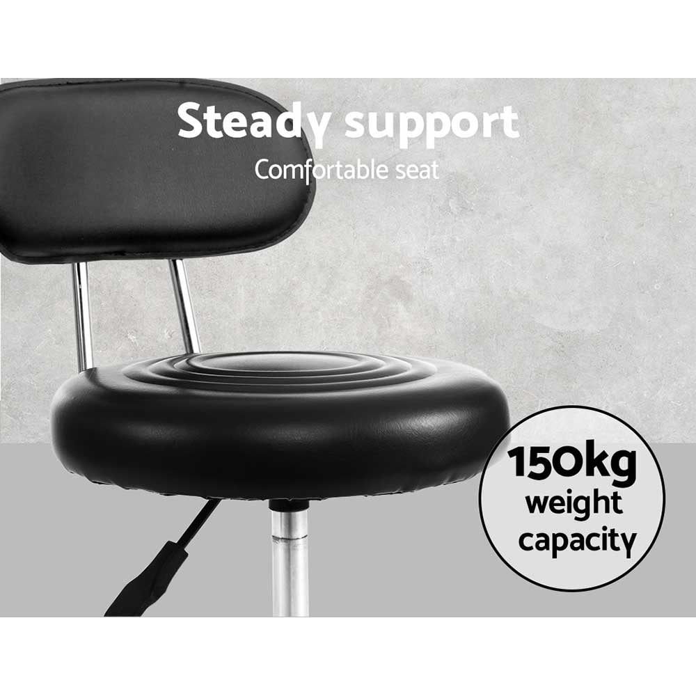 Artiss 2X Salon Stool Swivel Backrest Chair Barber Hairdressing Hydraulic Height - Notbrand