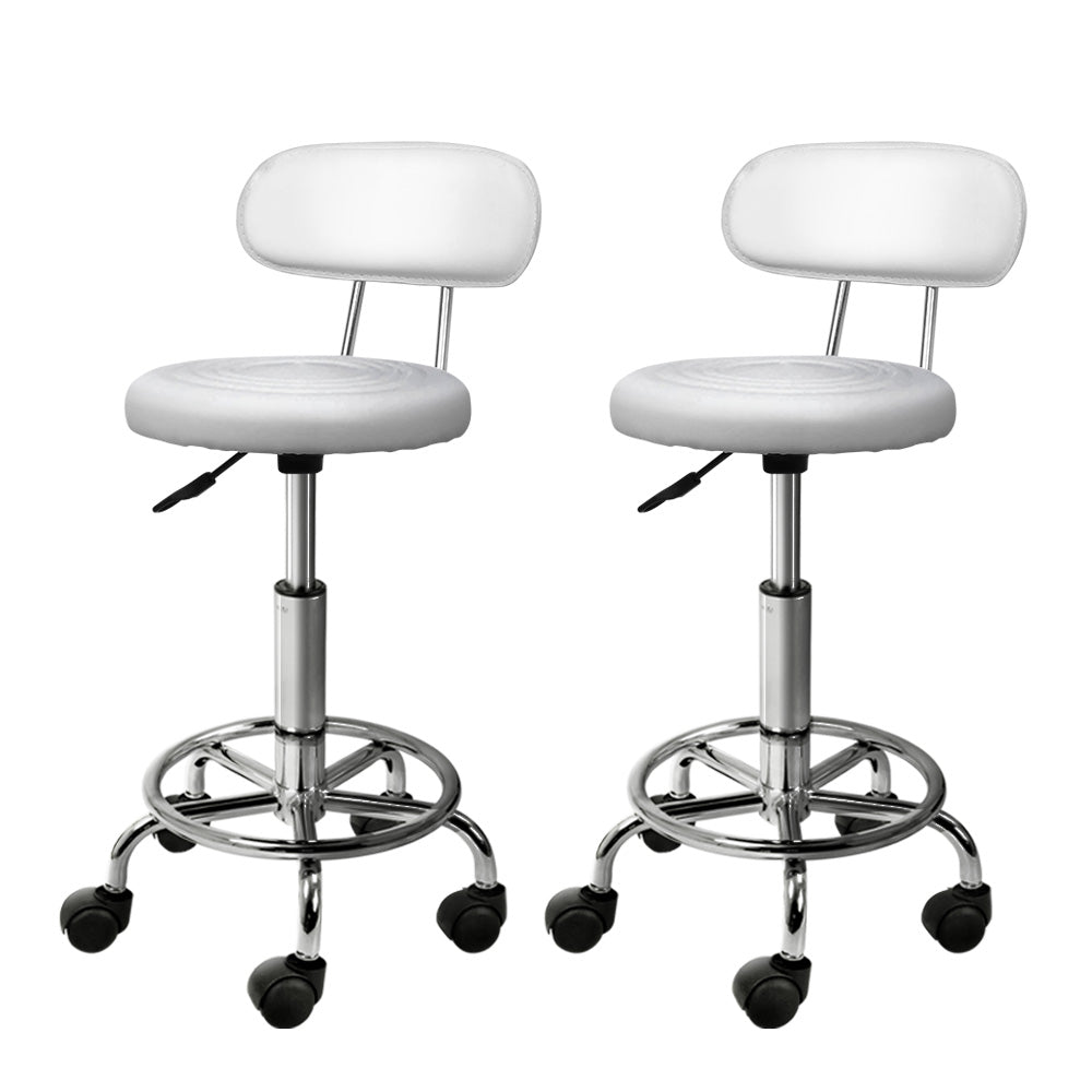 Artiss 2X Saddle Salon Stool Swivel Backrest Chair Barber Chair Hydraulic Lift - Notbrand
