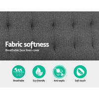 Artiss Faux Linen Fabric Sofa Bed - Dark Grey - Notbrand