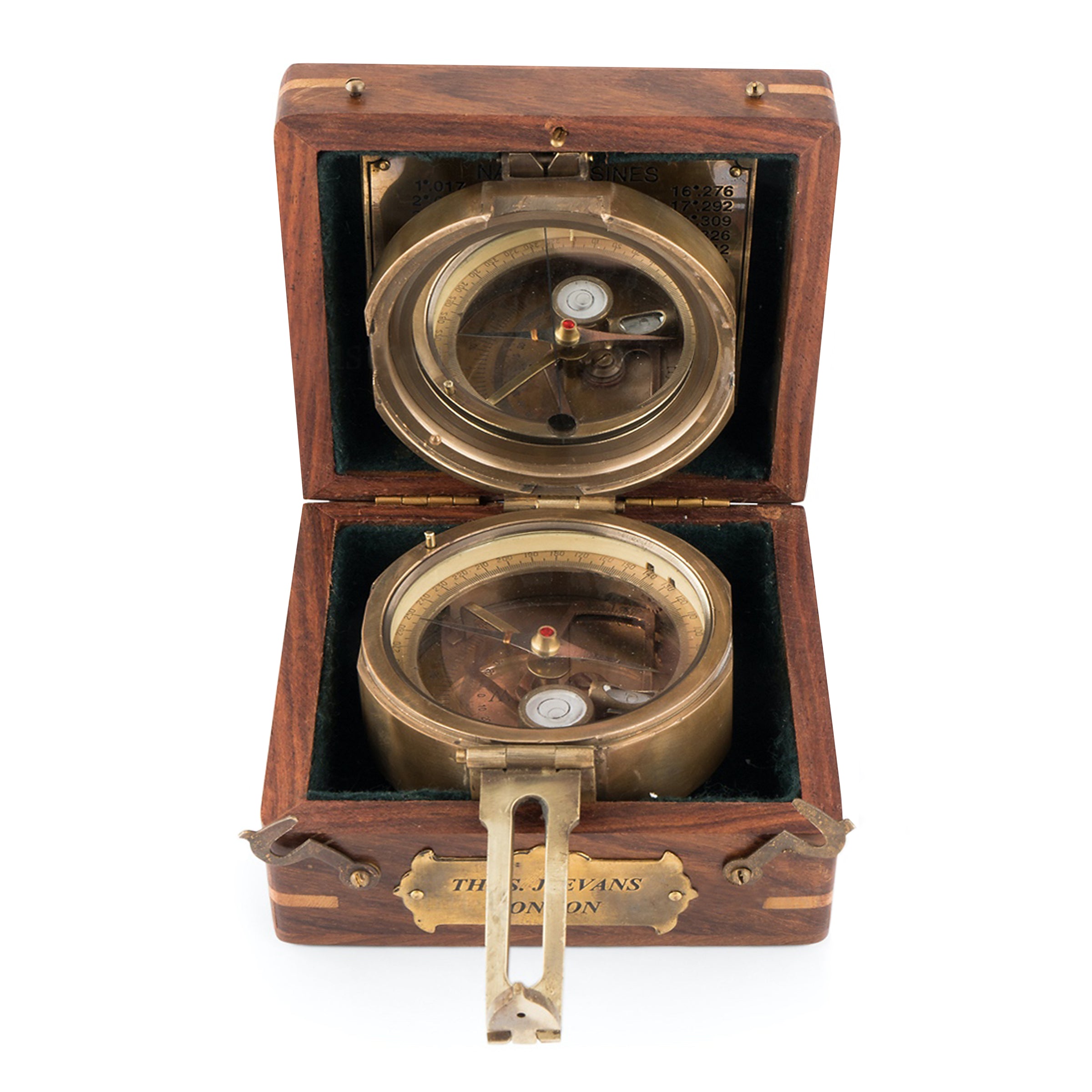 Sundial Prismatic Military Compass with Wooden Box - Notbrand