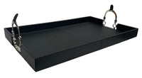 Stefano Tray With Stirrups - Black Leather - Notbrand