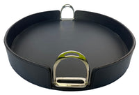 Jairo Round Tray With Stirrups - Black Leather - Notbrand