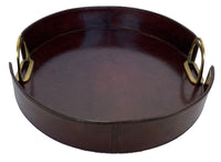 Sonoda Round Tray with Stirrups - Dark Leather - Notbrand