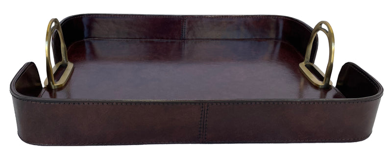 Gima Leather Tray With Stirrups - Dark - Notbrand