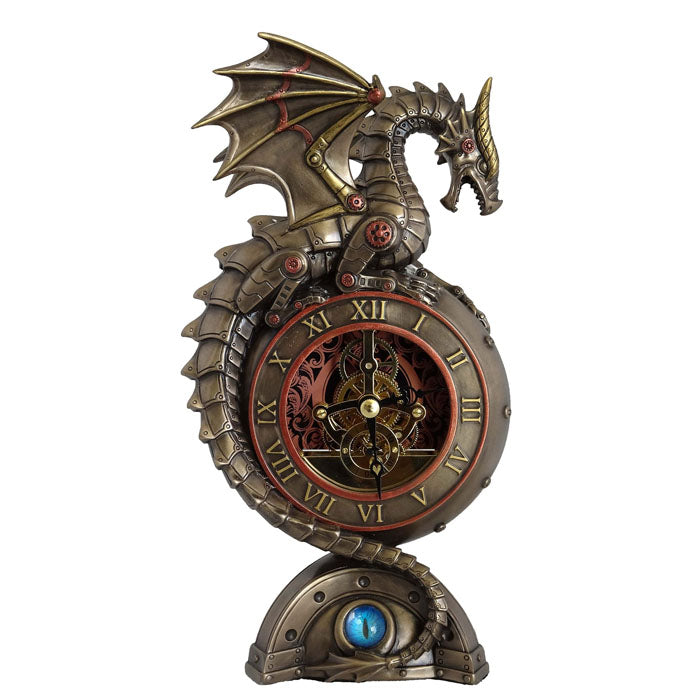 Steampunk Table Clock - Dragon With Dragon Eyes - Notbrand