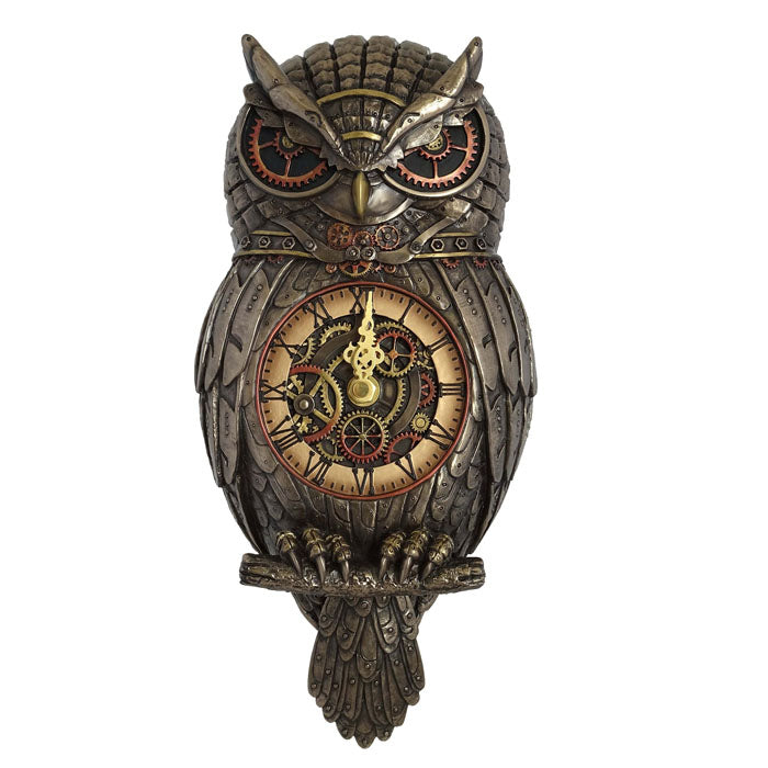 Steampunk Wall Clock - Owl With Wagging Tail - Notbrand