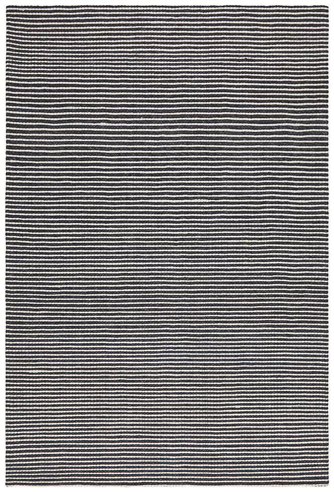 Studio Oskar Felted Wool Striped Rug Black White - Notbrand