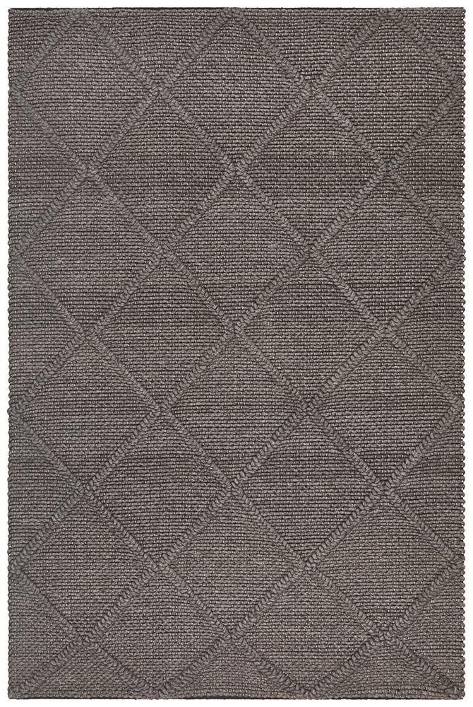 Studio Oberg Wool Diamond Rug Grey Brown - Notbrand