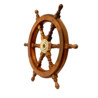 Natural Wood Ship Wheel - 450mm - Notbrand
