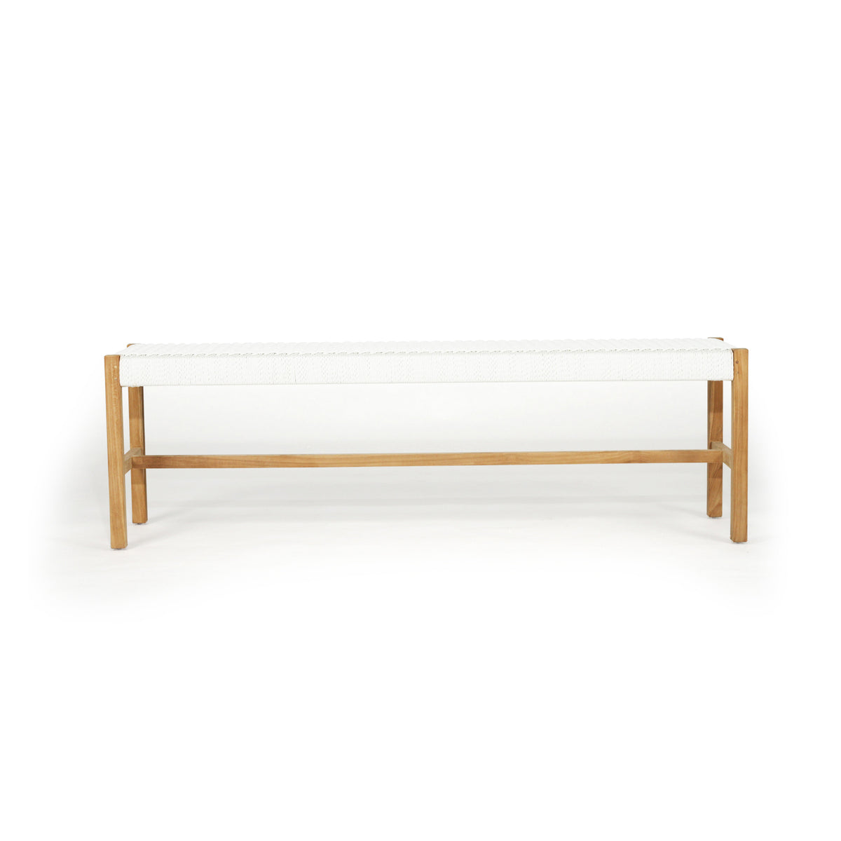 Samaira Close Weave Bench Seat – White - Notbrand
