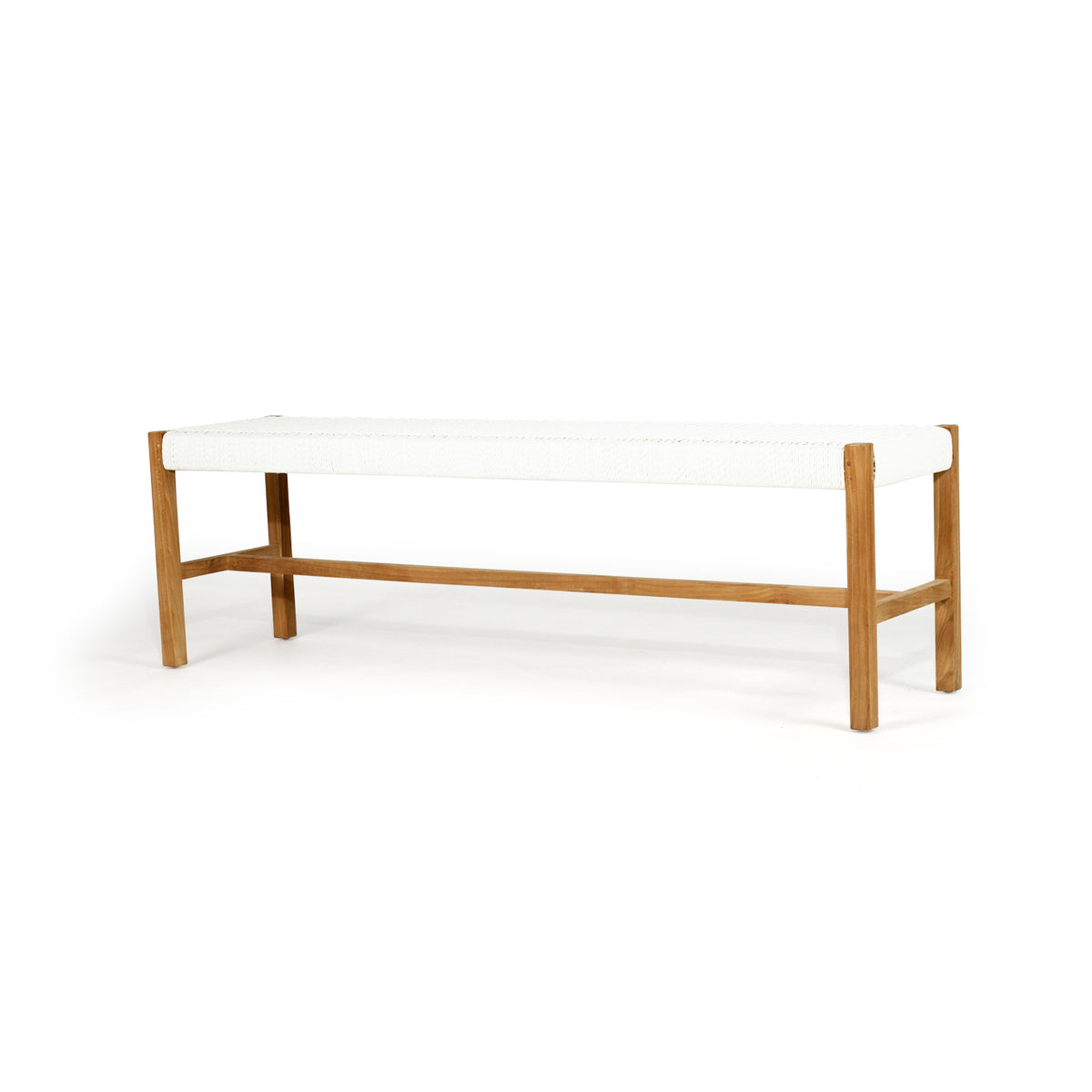 Samaira Close Weave Bench Seat – White - Notbrand