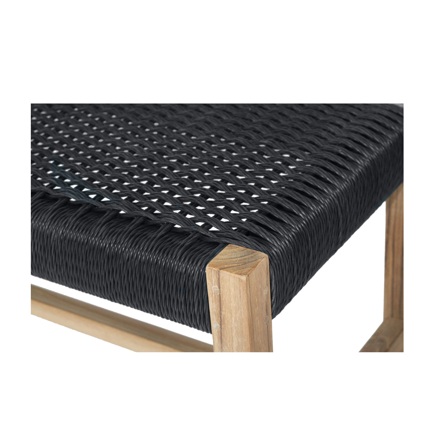Samaira Close Weave Bench Seat in Black - 2m - Notbrand