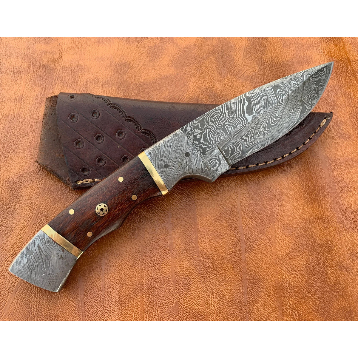 Seena Hand Made Damascus Hunting Pocket Knife - Notbrand