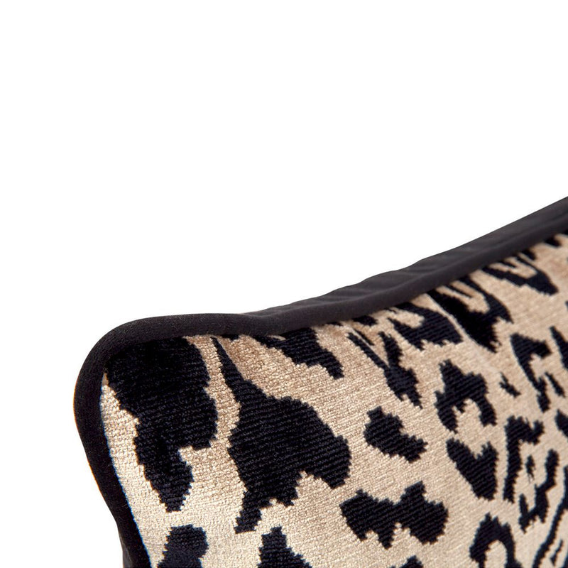 Serene Rectangle Velvet Feather Cushion - Leopard Chenille - Notbrand