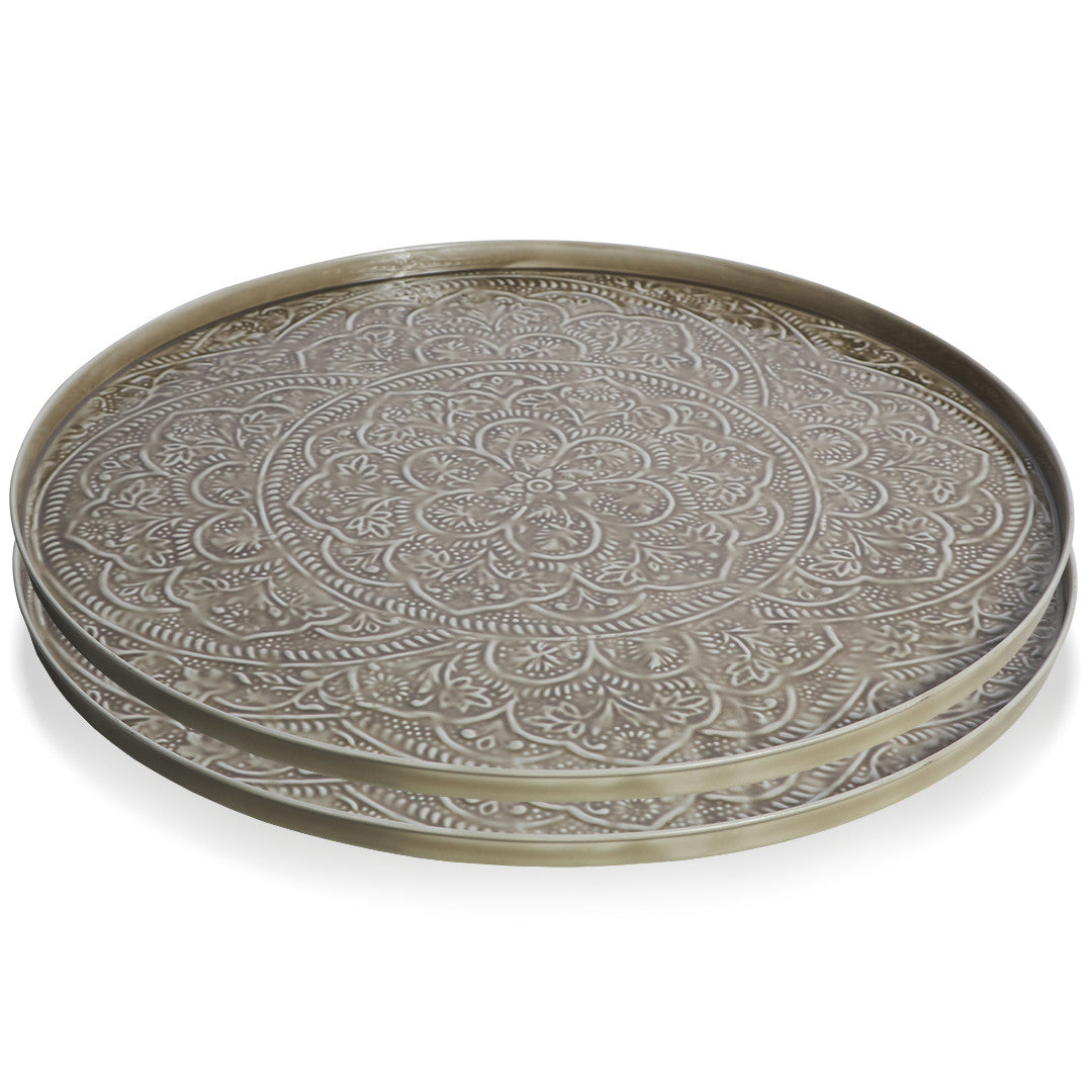 Set of 2 Bazaar Iron Platter - Ash - Notbrand