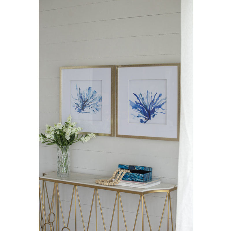 Set of 2 Blue Coral Prints Framed Wall Art - Notbrand
