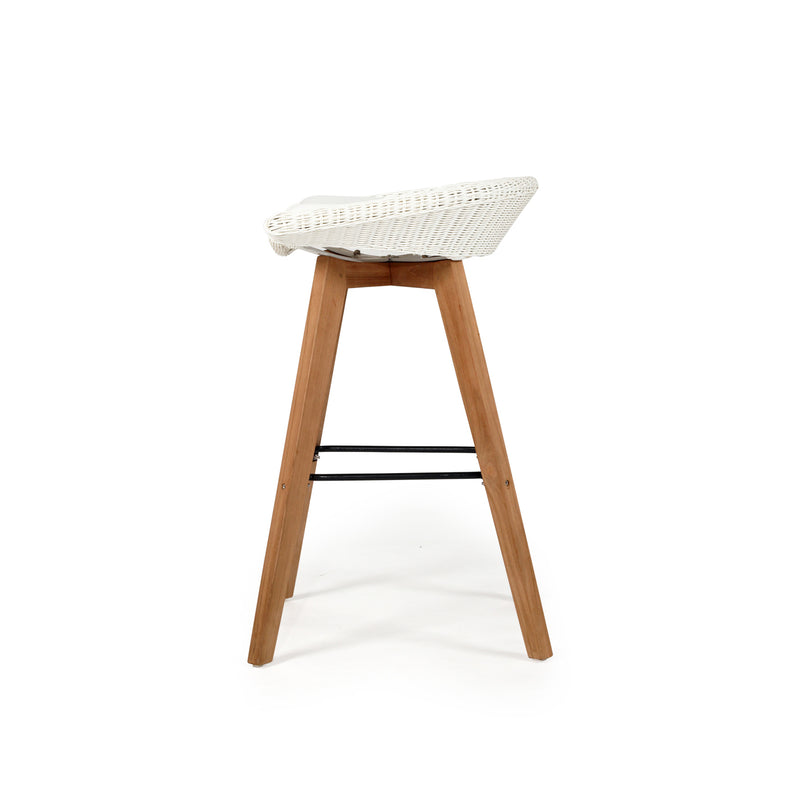 Set of 2 Kalina Outdoor Backless Counter Stool – White - Notbrand