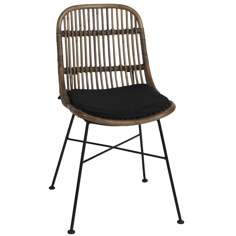 Set of 2 Raffles Rattan Dining Chair - Grey - Notbrand