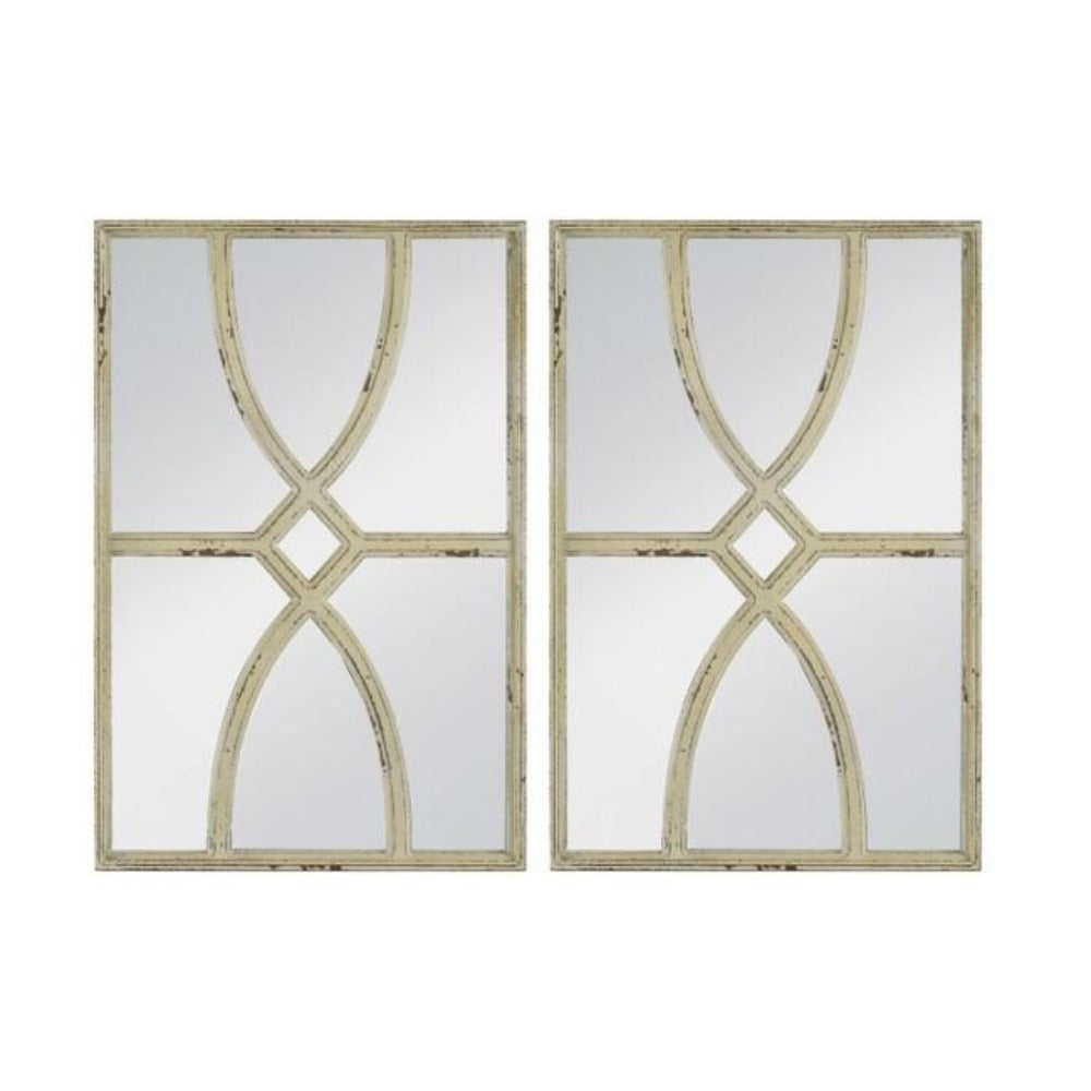 Set of 2 Shabby Chic Carved Wall Mirrors - Notbrand