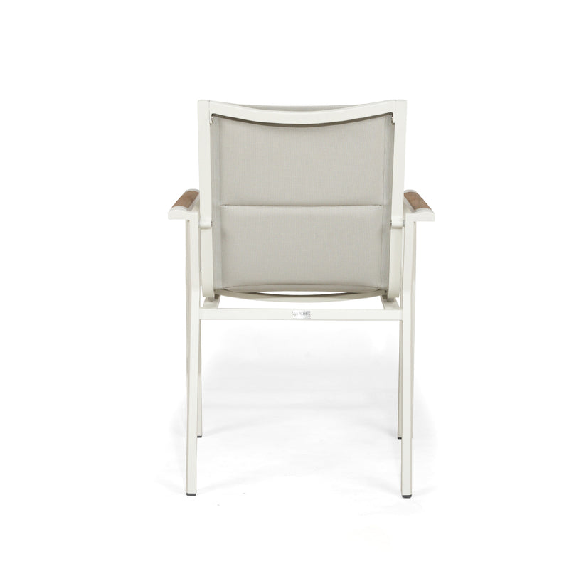 Set of 4 Rian Stackable Outdoor Dining Chair - White - Notbrand