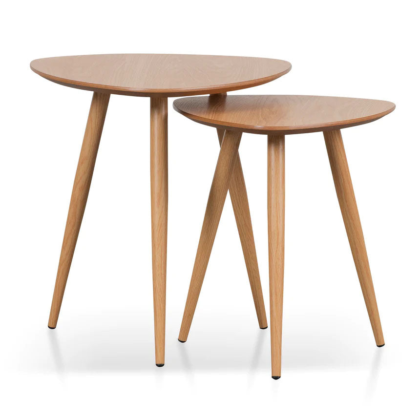 Nazok Wooden Side Table in Natural Set - 2 Pieces - Notbrand