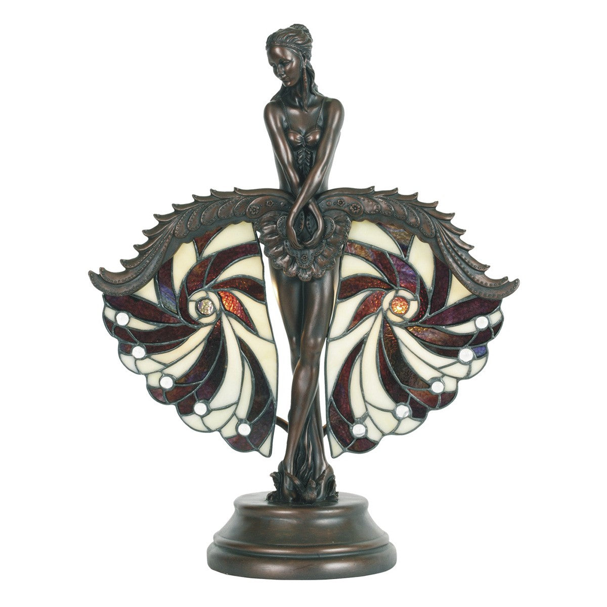 Showgirl Art Deco Lady Figurine Table Lamp - Bronze - Notbrand